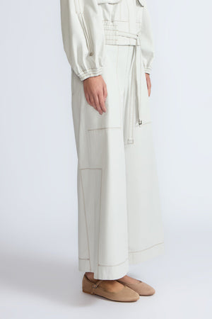 Zoe High-Rise Cotton Pants | Silver