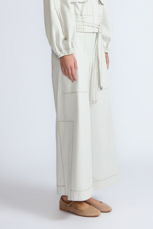 Zoe High-Rise Cotton Pants | Silver