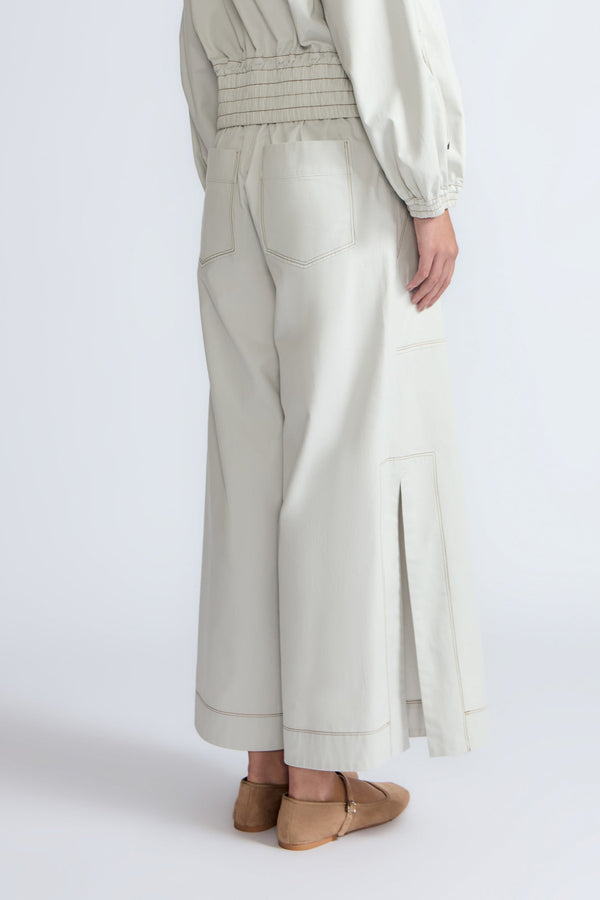 Zoe High-Rise Cotton Pants | Silver