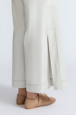 Zoe High-Rise Cotton Pants | Silver