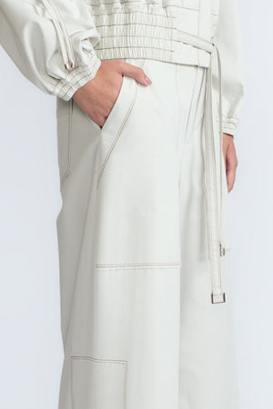 Zoe High-Rise Cotton Pants | Silver